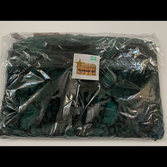 Fur Soft Plush Python Crossbody/Clutch- Style 2 Green/Blk - Picture 11 of 11